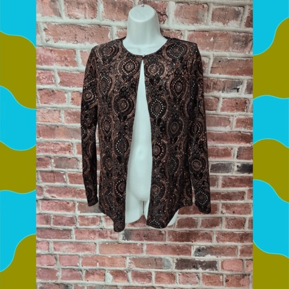 Women's X by NBD Long Sleeves‎ Shimmer Open Front Cardigan Small